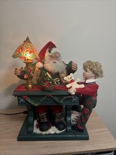 Animated Santa With Child By Desk - Rare Vintage Holiday Creations 1993 Works picture
