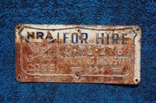 1934 NRA USA  National Recovery Act  TRUCKING INDUSTRY License Plate - Original picture