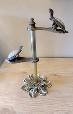 Vintage ALLIED BRASS Turtle Clip Stand Desk Notes Organizer picture