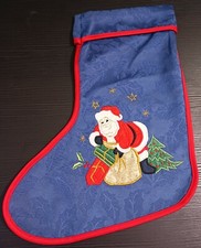 Vintage German Appliqued Christmas Stocking Sander Table & Home picture