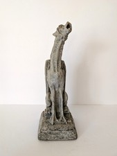Vintage Gothic Revival Stone Long Neck Winged Gargoyle Castle Statue 14.5