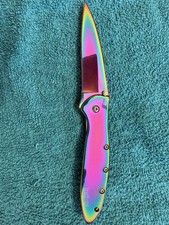 Beautiful, One Of A Kind Crush Rainbow Knife, Very Very Rare  picture