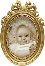 Vintage Picture Frames 2.5x3.5 Ornate Wallet Size Oval Small Gold Picture Frames picture