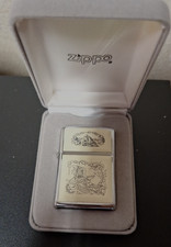 Vtg 1994 Zippo Lighter Scrimshaw Eagle USA w/Box picture