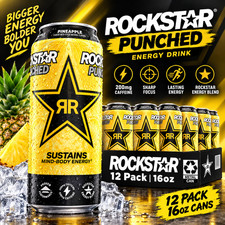 Rockstar Punched Energy Drink, Pineapple, 16 Fl Oz Cans (Pack of 12) picture