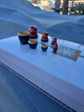 Vintage Miniature Russian Matryoshka Nesting Dolls Set of 5 picture
