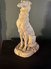 Vintage Borzoi Russian Wolfhound Statuette White with Tang Stamp picture