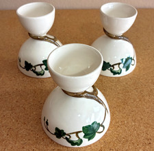 Set of 3 VTG Metlox California Ivy Poppytrail Double Egg Cups 4.5