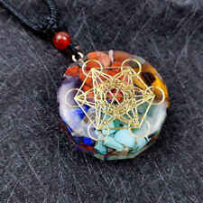 Natural Quartz 7 Chakra Orgone Crystal Chip Stone Pendant Reiki Healing Necklace picture