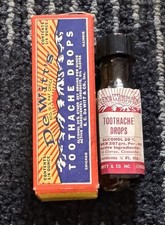Vintage DeWITT'S TOOTHACHE DROPS with Original BOX Empty Bottle picture