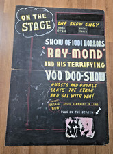 Large Original RAY-MOND Voodoo Show Poster Hand Painted - 1950s Ghost Horror picture