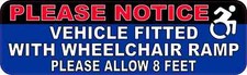 10in x 3in Wheelchair Ramp Allow 8 Feet Vinyl Sticker Car Vehicle Bumper Decal picture
