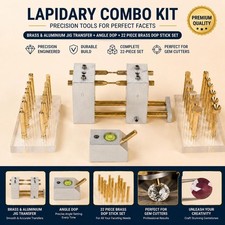 Lapidary Combo Kit – Brass & Aluminium Jig Transfer + Angle Dop + 22 Piece picture