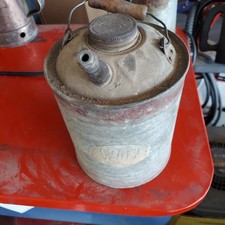 Vtg Canco Mini Small Gas Gasoline Oil Farm Station Farmhouse Metal Wood Tin Can picture