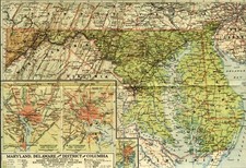 1927 Magazine Map Maryland Delaware DC Baltimore Nearly 100 years old (3355) picture