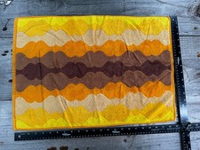 VTG Fashion Manor Wavy Gravy MCM 70’s Hand Towel Orange Brown Yellow Wave 23x16 picture