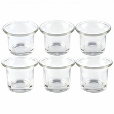 Clear Glass Votive Candle Holders 6 Pcs Tealight Holder Cups Set of Glass picture