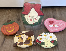 Vintage 1983 Cookie Jar With Themed Lids Holiday And Seasonal Cottagecore Granny picture