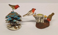Two Vintage Rare German Paper Mache Trembler Birds Christmas Decor picture