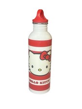 Throwback Hello Kitty Stainless Steel Water Bottle 25 oz. White Red Sanrio 2011 picture