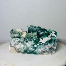 Raw Natural Large Fluorite Cluster – Green Crystal Specimen Decor | 9.8 lb picture