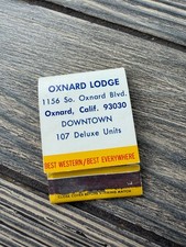 Oxnard Lodge Best Western Motels Oxnard CA USA Map Design Vintage Matchbook picture