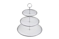 Pampa Bay Salerno 3 Tier Stand,Other Kitchen Tools & Gadgets, White And Silver picture