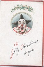 Clown, Pierrot, or Jester, Tuck Christmas card circa 1920 picture