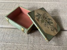 Vintage Borghese Ceramic Sculpted Book Trinket Box picture
