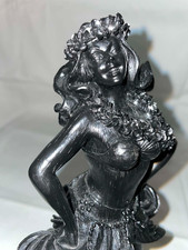 Vintage Chiefly Co Awapuhi Hula Dancer Statue Na Wahine O Hula Black Resin... picture