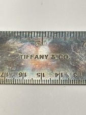 Vintage Tiffany & Co. 12” Silver Plate Desk Ruler Dual Scale Inch Metric picture