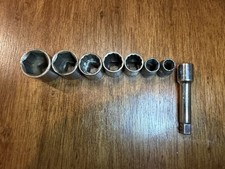 Vintage Craftsman USA 3/8” Drive SAE Socket Lot 12pt =v= -v- 8pc 3” Extension picture