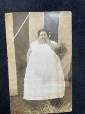 VINTAGE REAL PHOTO POSTCARD CIRCUS FAT LADY 18 YEARS OLD 535 POUNDS P119 picture