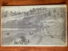 Aerial View Migration Caravan People Horses Large Antique Photo Cardboard 8 x 5 picture