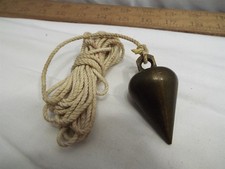 Small Vintage Solid Brass Turnip Plumb Bob Level Wood Working Tool Classic picture