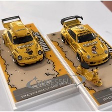 1:64 Porsche 911 964 993 RWB Yellow Alloy Diecast Collectible Car Model Gift picture