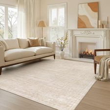 Nakagishi 5x7 Area Rugs Living Room: Washable Large Vintage Rug Neutral Non-S... picture