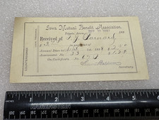 Toledo, Iowa Iowa Mutual Benefit Association Receipt 1887 picture