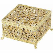 Olivia Riegel Gold Windsor Large Box Cast Pewter w/ European Crystals picture