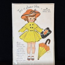 Rare Vintage Hallmark “This Is Janet Sue” Complete Paper Doll Set – Uncut picture