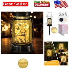 Delightful Poodle Solar Garden Lantern - Ideal for Pet Lovers & Remembrance picture