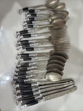 23 Pc Vintage Oaxaca Mexico Made InAlpaca Flatware Set - Eagle Head Motif As Is. picture