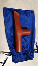 Alan Monroe Ceremonial Catlinite T-Shape Tobacco Pipe, Red Handmade, Blue Pouch picture