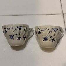 Blue & White Churchill Tea Cups Dishwasher Safe Set Of 2 picture