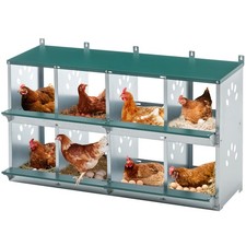 Chicken Nesting Boxes For Hens Laying Eggs Metal Poultry Nest Box 8 Compartments picture