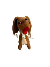 Vintage Japan Flocked Puppy Dog Figurine Long Hair Ears 7.5 Inch Retro Toy Decor picture