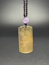 ( 13.5g ) 41*20mm Natural Gold Rutilated Quartz Titanium Crystal Pendant AAAAA picture