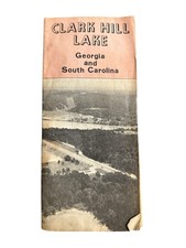 Clark Hill Lake Georgia and South Carolina Fold Out Map / Brochure Vintage 1975 picture