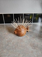 Vintage Danish Teak Toothpick Holder Pufferfish By Arne Bass Mid Century picture