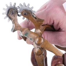 Vintage Bronze Texas Cowboy spurs with airplane metal rowels picture